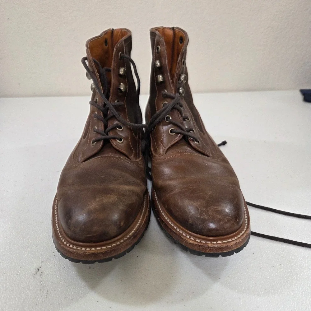 Ariat Two24 Mens Brown Leather Suede Lace Up Rear Zip Boots 10D